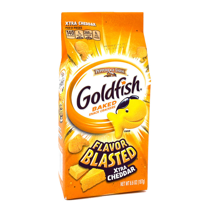 goldfish baked snack crackers pepperidge farm flavor blasted xtra cheddar finn 187g